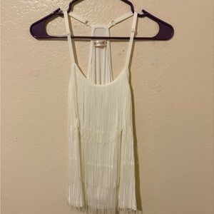 Maner Elegant White Fringe Camisole